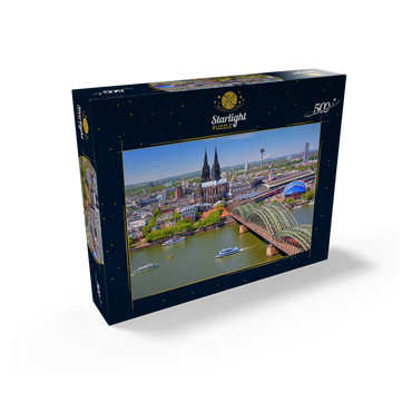 View over the Rhine with Cologne Cathedral and Hohenzollern Bridge, Cologne 500 Jigsaw Puzzle box view1