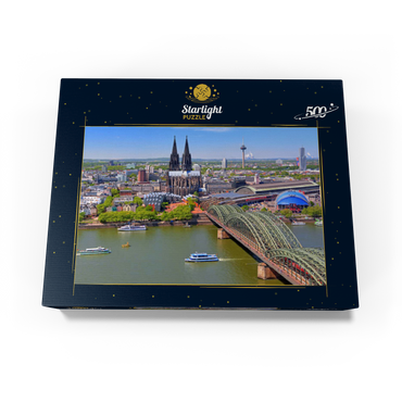 View over the Rhine with Cologne Cathedral and Hohenzollern Bridge, Cologne 500 Jigsaw Puzzle box view1