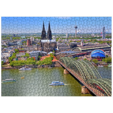 puzzleplate View over the Rhine with Cologne Cathedral and Hohenzollern Bridge, Cologne 500 Jigsaw Puzzle