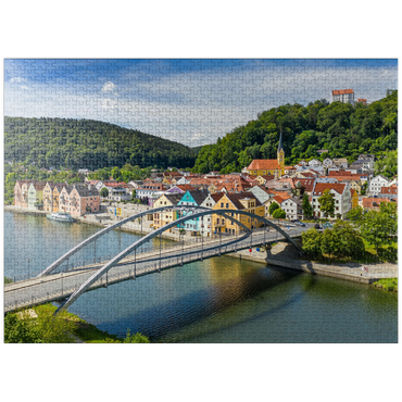 puzzleplate Bridge over the Altmühl in Riedenburg with Rosenstein Castle on the Altmühl Cycle Path 1000 Jigsaw Puzzle