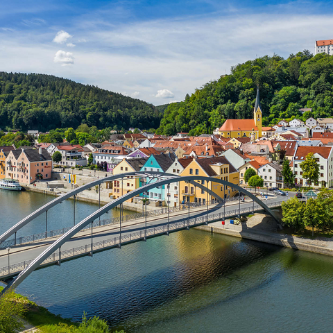Bridge over the Altmühl in Riedenburg with Rosenstein Castle on the Altmühl Cycle Path 1000 Jigsaw Puzzle 3D Modell