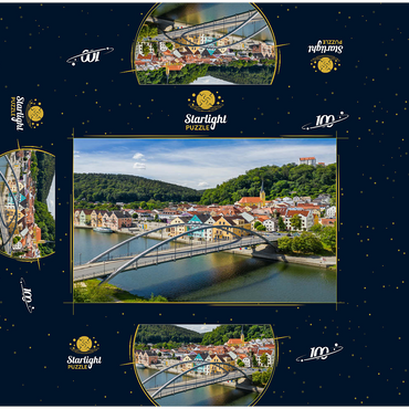 Bridge over the Altmühl in Riedenburg with Rosenstein Castle on the Altmühl Cycle Path 100 Jigsaw Puzzle box 3D Modell
