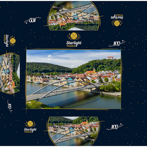 Bridge over the Altmühl in Riedenburg with Rosenstein Castle on the Altmühl Cycle Path 100 Jigsaw Puzzle box 3D Modell