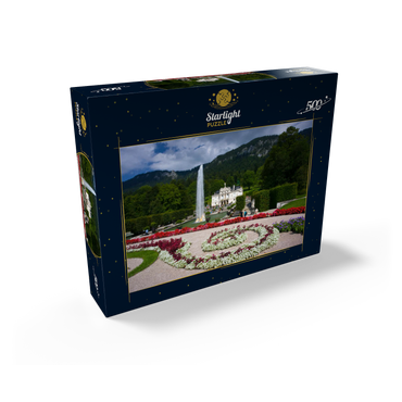 Linderhof Castle with water parterre and fountain against Ammergau Alps, Upper Bavaria 500 Jigsaw Puzzle box view1