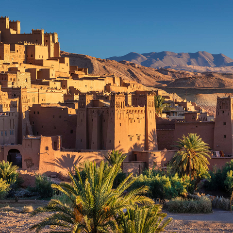 Morning atmosphere at the clay village of Ait Ben Haddou, High Atlas Mountains 1000 Jigsaw Puzzle 3D Modell