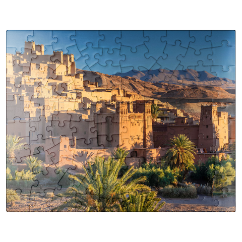 puzzleplate Morning atmosphere at the clay village of Ait Ben Haddou, High Atlas Mountains 100 Jigsaw Puzzle