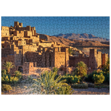 puzzleplate Morning atmosphere at the clay village of Ait Ben Haddou, High Atlas Mountains 500 Jigsaw Puzzle