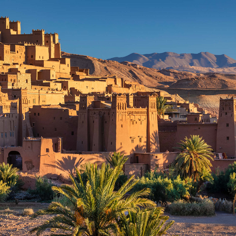 Morning atmosphere at the clay village of Ait Ben Haddou, High Atlas Mountains 500 Jigsaw Puzzle 3D Modell