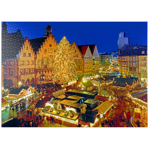 puzzleplate Christmas market on the Römerberg, Frankfurt am Main 1000 Jigsaw Puzzle