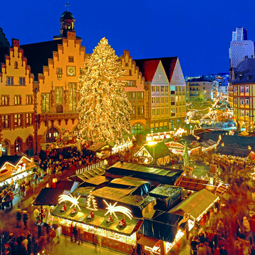 Christmas market on the Römerberg, Frankfurt am Main 1000 Jigsaw Puzzle 3D Modell
