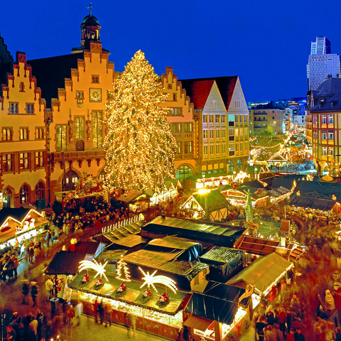 Christmas market on the Römerberg, Frankfurt am Main 1000 Jigsaw Puzzle 3D Modell