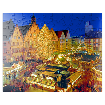 puzzleplate Christmas market on the Römerberg, Frankfurt am Main 100 Jigsaw Puzzle