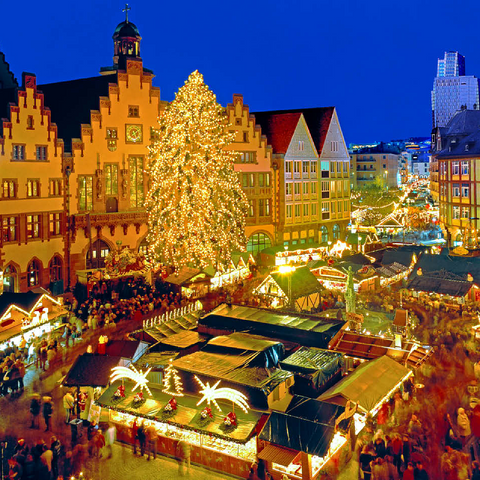 Christmas market on the Römerberg, Frankfurt am Main 100 Jigsaw Puzzle 3D Modell