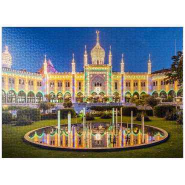 puzzleplate Moorish palace in the evening in the amusement park 1000 Jigsaw Puzzle