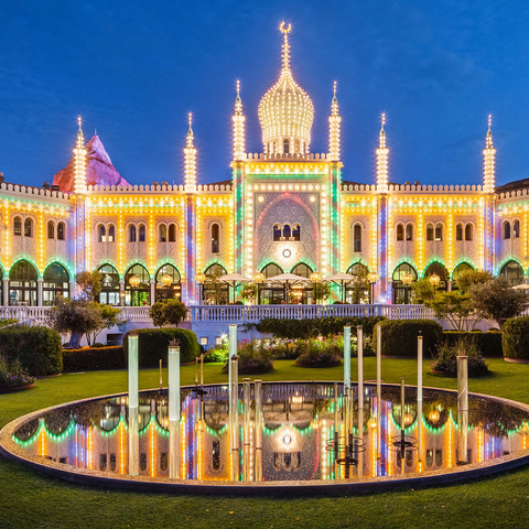 Moorish palace in the evening in the amusement park 1000 Jigsaw Puzzle 3D Modell