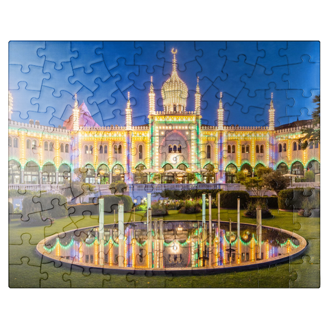 puzzleplate Moorish palace in the evening in the amusement park 100 Jigsaw Puzzle