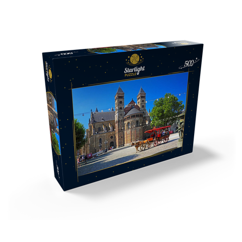 St. Servatius Basilica at Vrijthof with horse carriage, Maastricht 500 Jigsaw Puzzle box view1