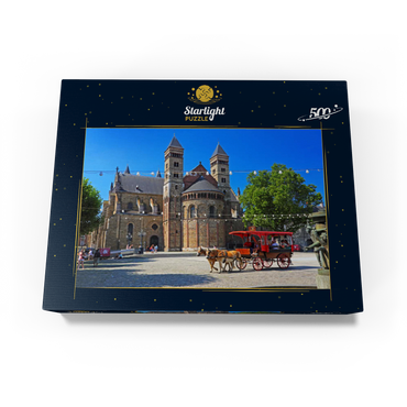 St. Servatius Basilica at Vrijthof with horse carriage, Maastricht 500 Jigsaw Puzzle box view1