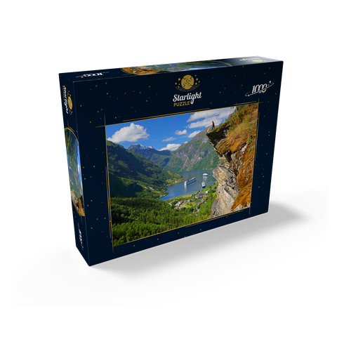 View from Flydalsjuvet to Geiranger Fjord, Norway 1000 Jigsaw Puzzle box view1