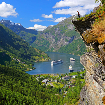 View from Flydalsjuvet to Geiranger Fjord, Norway 1000 Jigsaw Puzzle 3D Modell