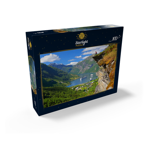 View from Flydalsjuvet to Geiranger Fjord, Norway 100 Jigsaw Puzzle box view1