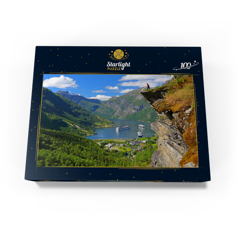 View from Flydalsjuvet to Geiranger Fjord, Norway 100 Jigsaw Puzzle box view1