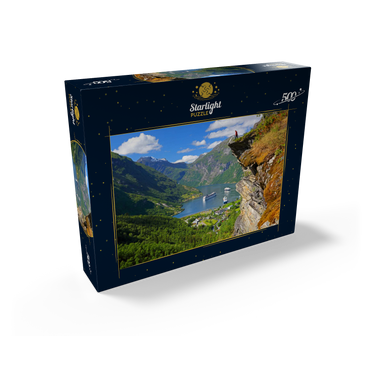 View from Flydalsjuvet to Geiranger Fjord, Norway 500 Jigsaw Puzzle box view1