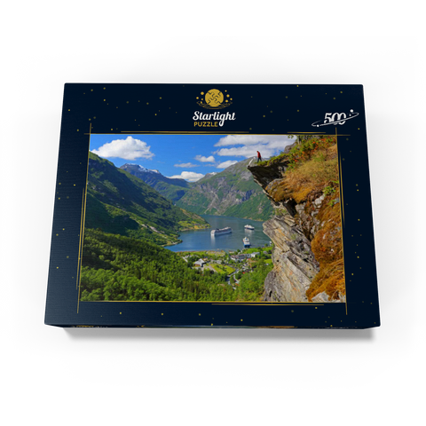 View from Flydalsjuvet to Geiranger Fjord, Norway 500 Jigsaw Puzzle box view1