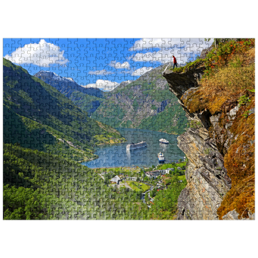 puzzleplate View from Flydalsjuvet to Geiranger Fjord, Norway 500 Jigsaw Puzzle