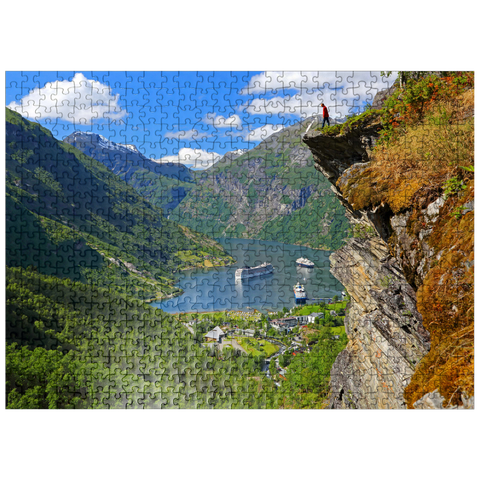 puzzleplate View from Flydalsjuvet to Geiranger Fjord, Norway 500 Jigsaw Puzzle