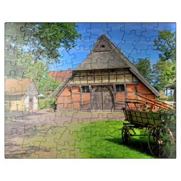puzzleplate Open-air museum Ammerland farmhouse in the spa gardens, Bad Zwischenahn 100 Jigsaw Puzzle