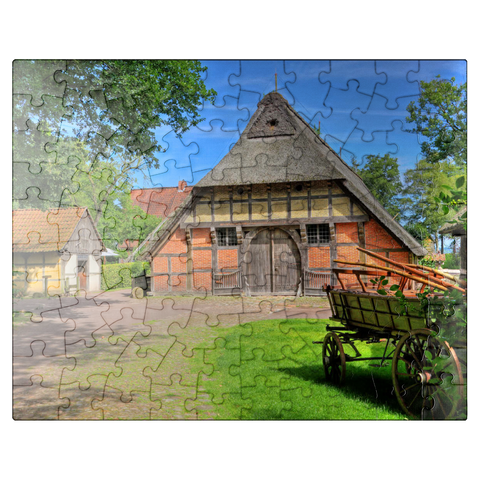 puzzleplate Open-air museum Ammerland farmhouse in the spa gardens, Bad Zwischenahn 100 Jigsaw Puzzle