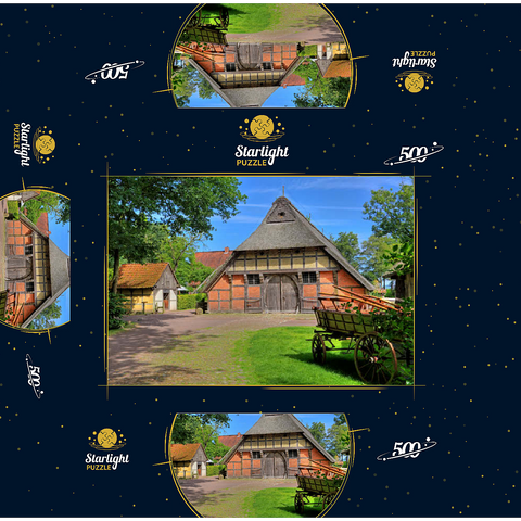 Open-air museum Ammerland farmhouse in the spa gardens, Bad Zwischenahn 500 Jigsaw Puzzle box 3D Modell