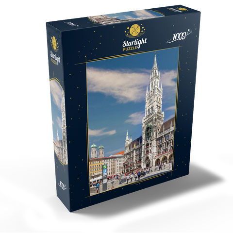 Marienplatz with the towers of the Frauenkirche and city hall, Munich 1000 Jigsaw Puzzle box view1
