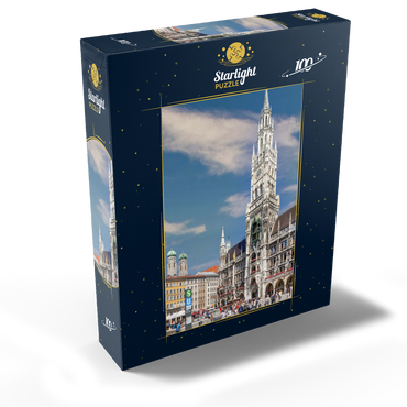 Marienplatz with the towers of the Frauenkirche and city hall, Munich 100 Jigsaw Puzzle box view1