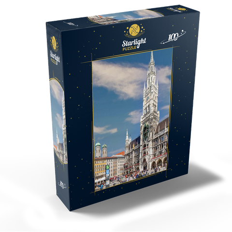 Marienplatz with the towers of the Frauenkirche and city hall, Munich 100 Jigsaw Puzzle box view1