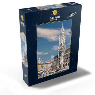 Marienplatz with the towers of the Frauenkirche and city hall, Munich 500 Jigsaw Puzzle box view1