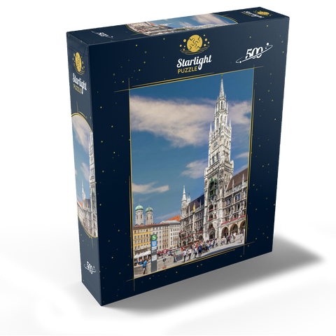 Marienplatz with the towers of the Frauenkirche and city hall, Munich 500 Jigsaw Puzzle box view1