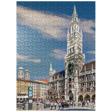 puzzleplate Marienplatz with the towers of the Frauenkirche and city hall, Munich 500 Jigsaw Puzzle