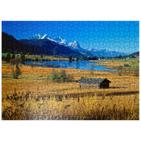 puzzleplate Geroldsee against Zugspitzgruppe near Mittenwald 500 Jigsaw Puzzle