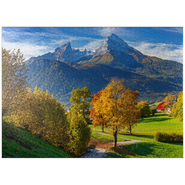 puzzleplate Nature adventure trail near Bischofswiesen near Berchtesgaden with view to the Watzmann mountain 1000 Jigsaw Puzzle