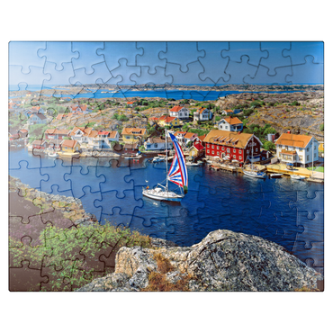 puzzleplate View over Kyrkesund on the archipelago coast, Tjörn Island, Bohuslän, Sweden 100 Jigsaw Puzzle