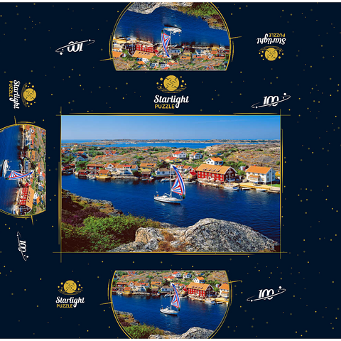 View over Kyrkesund on the archipelago coast, Tjörn Island, Bohuslän, Sweden 100 Jigsaw Puzzle box 3D Modell