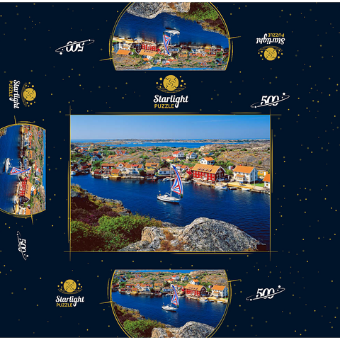 View over Kyrkesund on the archipelago coast, Tjörn Island, Bohuslän, Sweden 500 Jigsaw Puzzle box 3D Modell