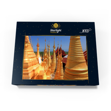 Pagoda forest of stupas of Shwe Indein pagoda near Indein village on Inle Lake, Shan State, Myanmar 1000 Jigsaw Puzzle box view1