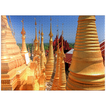 puzzleplate Pagoda forest of stupas of Shwe Indein pagoda near Indein village on Inle Lake, Shan State, Myanmar 1000 Jigsaw Puzzle