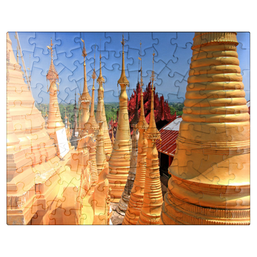 puzzleplate Pagoda forest of stupas of Shwe Indein pagoda near Indein village on Inle Lake, Shan State, Myanmar 100 Jigsaw Puzzle