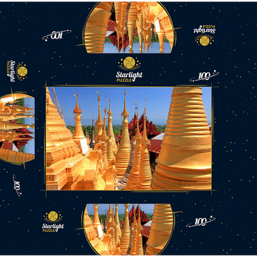 Pagoda forest of stupas of Shwe Indein pagoda near Indein village on Inle Lake, Shan State, Myanmar 100 Jigsaw Puzzle box 3D Modell