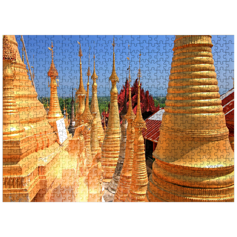 puzzleplate Pagoda forest of stupas of Shwe Indein pagoda near Indein village on Inle Lake, Shan State, Myanmar 500 Jigsaw Puzzle