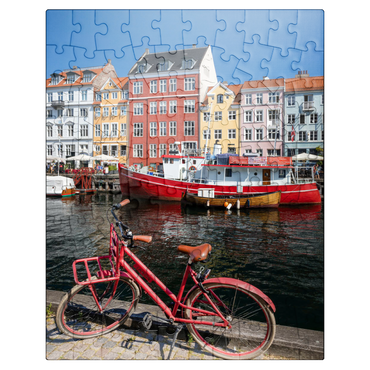 puzzleplate Stub canal Nyhavn in the district Frederiksstaden 100 Jigsaw Puzzle